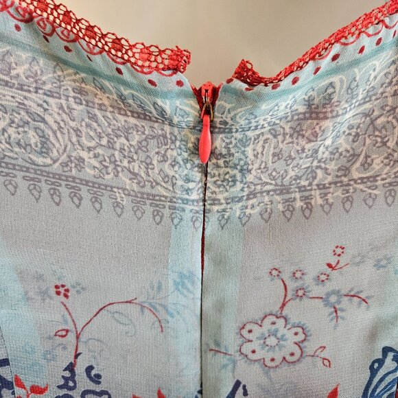 CL Carole Little Dress SZ 8 Maxi Vintage Lined Back Slit Bohemian Designer Party - Picture 5 of 9